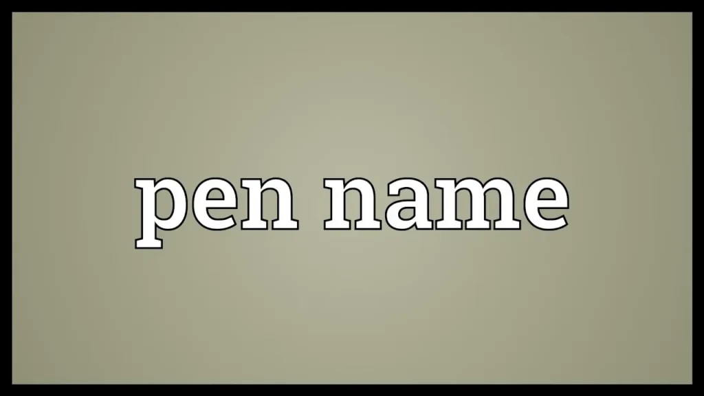 Pen Name for Authors