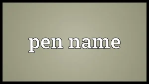 Pen Name for Authors