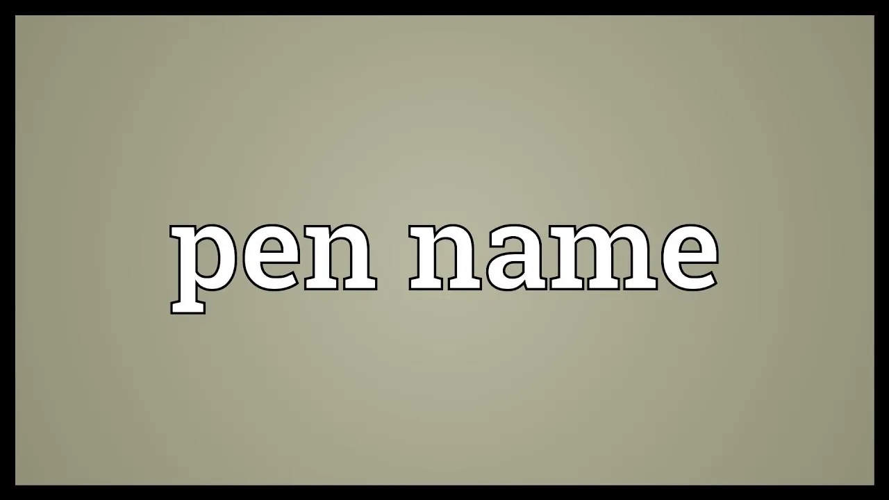 Pen Name for Authors